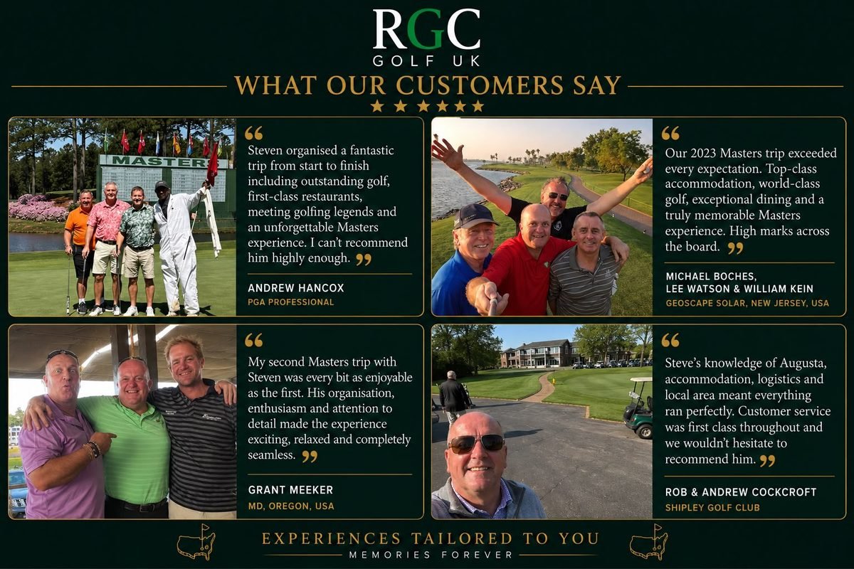 RGC Golf UK client testimonials - Masters experiences
